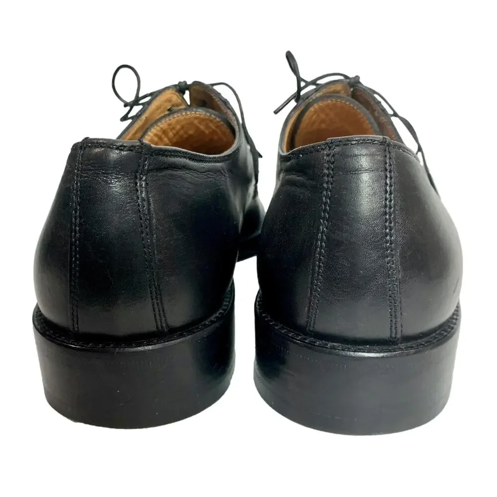 Dolce & Gabbana Black Leather Cap Toe Oxfords Men 9.5